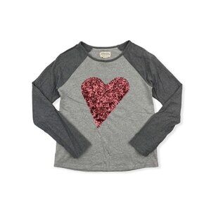 Johnnie B by Boden Sequin Heart Baseball Tee